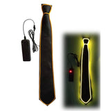 Maxbell Novelty LED Necktie Gifts Silk Funny for Festival Fashion Show Cosplay Yellow