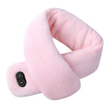 Maxbell Electric Heating Scarf 4 Vibration Mode Warm Soft for Winter Skiing Unisex  Pink