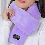 Maxbell Electric Heating Scarf 4 Vibration Mode Warm Soft for Winter Skiing Unisex  Pink