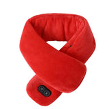 Maxbell Electric Heating Scarf 4 Vibration Mode Warm Soft for Winter Skiing Unisex Red