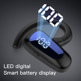 Maxbell Wireless Headset LED Display Calling Sweatproof HiFi for Office Sports Red
