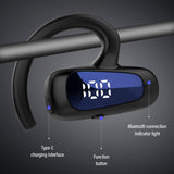 Maxbell Wireless Headset LED Display Calling Sweatproof HiFi for Office Sports Red