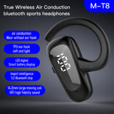 Maxbell Wireless Headset LED Display Calling Sweatproof HiFi for Office Sports Blue