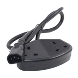 Maxbell Universal IEC320-C14 to 2x UK Power Extension Cable 30cm Splitter Computer