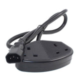 Maxbell Universal IEC320-C14 to 2x UK Power Extension Cable 30cm Splitter Computer