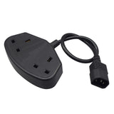 Maxbell Universal IEC320-C14 to 2x UK Power Extension Cable 30cm Splitter Computer