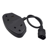 Maxbell Universal IEC320-C14 to 2x UK Power Extension Cable 30cm Splitter Computer