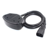 Maxbell Universal IEC320-C14 to 2x UK Power Extension Cable 30cm Splitter Computer