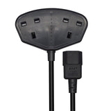 Maxbell Universal IEC320-C14 to 2x UK Power Extension Cable 30cm Splitter Computer