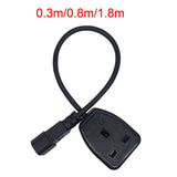 Maxbell IEC320-C14 Male uk Female Power Extension Cable Black 3Pin for Ups Pdu 30cm