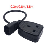 Maxbell IEC320-C14 Male uk Female Power Extension Cable Black 3Pin for Ups Pdu 30cm
