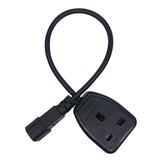Maxbell IEC320-C14 Male uk Female Power Extension Cable Black 3Pin for Ups Pdu 30cm