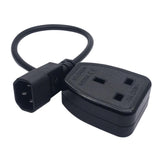 Maxbell IEC320-C14 Male uk Female Power Extension Cable Black 3Pin for Ups Pdu 30cm