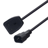 Maxbell IEC320-C14 Male uk Female Power Extension Cable Black 3Pin for Ups Pdu 1.8m