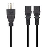 Maxbell Maxbell 5-15P to 2x IEC320 C13 Power Cord 3 Prong for Monitors Laptop Rice Cookers 200cm