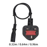 Maxbell Maxbell AC Power Cord IEC 320 C7 Female to UK Plug BS1363 Male for Laptop Notebook 0.32m