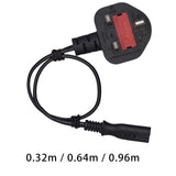 Maxbell Maxbell AC Power Cord IEC 320 C7 Female to UK Plug BS1363 Male for Laptop Notebook 0.32m