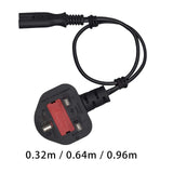Maxbell Maxbell AC Power Cord IEC 320 C7 Female to UK Plug BS1363 Male for Laptop Notebook 0.32m