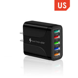 Maxbell Maxbell Wall Charger Adapter Quick Charge USB Multiport Charger for Smartphones Black