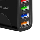 Maxbell Maxbell Wall Charger Adapter Quick Charge USB Multiport Charger for Smartphones Black
