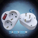 Maxbell Maxbell Travel European Plug Adapter Accessories Replacement with Switch Durable