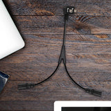 Maxbell Maxbell Y Splitter Power Cord 2 Flat Pins to IEC320 C7 1.8M for Laptop TV Computer