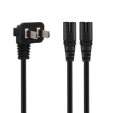 Maxbell Maxbell Y Splitter Power Cord 2 Flat Pins to IEC320 C7 1.8M for Laptop TV Computer