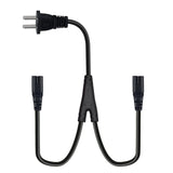 Maxbell Maxbell Power Cable Adapter 2 Flat Pins to IEC320-C7 71inch Replacement Accessory