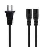 Maxbell Maxbell Power Cable Adapter 2 Flat Pins to IEC320-C7 71inch Replacement Accessory