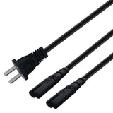 Maxbell Maxbell Power Cable Adapter 2 Flat Pins to IEC320-C7 71inch Replacement Accessory