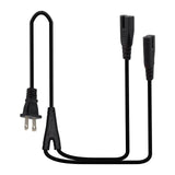 Maxbell Maxbell US Straight 2 Prong Power Extension Cable Replacement 1.8Meter PVC Black