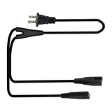 Maxbell Maxbell US Straight 2 Prong Power Extension Cable Replacement 1.8Meter PVC Black