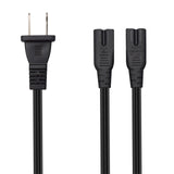 Maxbell Maxbell US Straight 2 Prong Power Extension Cable Replacement 1.8Meter PVC Black