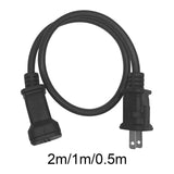 Maxbell Maxbell 1-15P Male to 1-15R Female Power Cable Black Power Adapter Cord 2 Prong 2M