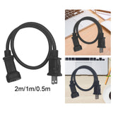 Maxbell Maxbell 1-15P Male to 1-15R Female Power Cable Black Power Adapter Cord 2 Prong 2M