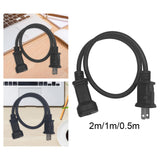 Maxbell Maxbell 1-15P Male to 1-15R Female Power Cable Black Power Adapter Cord 2 Prong 2M