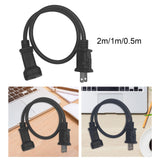 Maxbell Maxbell 1-15P Male to 1-15R Female Power Cable Black Power Adapter Cord 2 Prong 2M