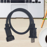 Maxbell Maxbell 1-15P Male to 1-15R Female Power Cable Black Power Adapter Cord 2 Prong 2M