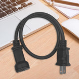 Maxbell Maxbell 1-15P Male to 1-15R Female Power Cable Black Power Adapter Cord 2 Prong 2M