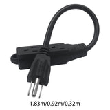 Maxbell Maxbell US Power Extension Cord Cable 5-15P to 5-15R Universal Multifunctional 1.83m