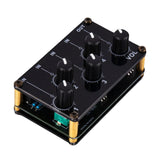 Maxbell Stereo 4 Channel Line Mixer Karaoke Sound Mixer Volume Adjustment for Party
