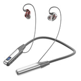 Maxbell Wireless Neckband Headphones Waterproof Bass Support TF Card for Gym Sports Argent
