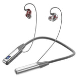 Maxbell Wireless Neckband Headphones Waterproof Bass Support TF Card for Gym Sports Argent