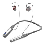 Maxbell Wireless Neckband Headphones Waterproof Bass Support TF Card for Gym Sports Argent