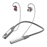 Maxbell Wireless Neckband Headphones Waterproof Bass Support TF Card for Gym Sports Argent