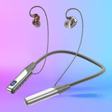 Maxbell Wireless Neckband Headphones Waterproof Bass Support TF Card for Gym Sports Argent