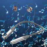 Maxbell Wireless Neckband Headphones Waterproof Bass Support TF Card for Gym Sports Argent