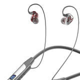 Maxbell Wireless Neckband Headphones Waterproof Bass Support TF Card for Gym Sports Argent