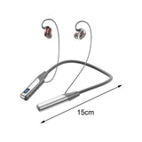 Maxbell Wireless Neckband Headphones Waterproof Bass Support TF Card for Gym Sports Argent
