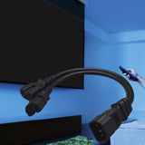 Maxbell Power Cord 3*0.75mm 2 Black Splitter Universal Adapter for Computer Outdoor
